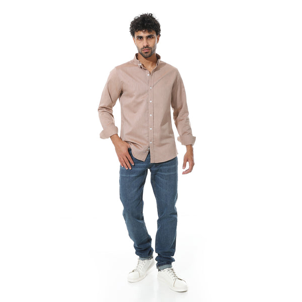 Self_Pattern_Classic_Neck_Shirt_-_Beige