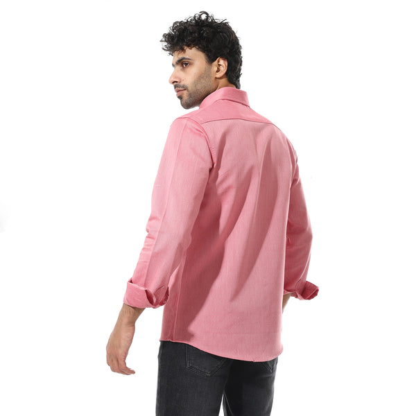 Self_Pattern_Classic_Neck_Shirt_-_Red