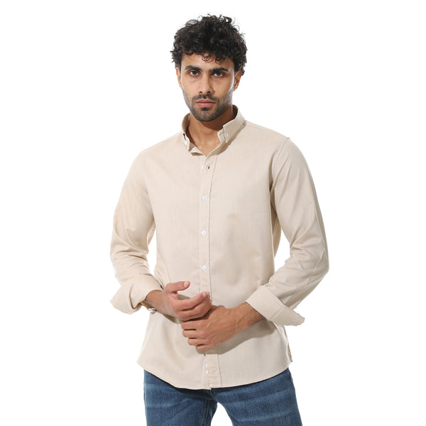 Self_Pattern_Classic_Neck_Shirt_-_Light_Beige