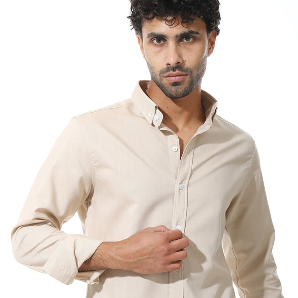 Self_Pattern_Classic_Neck_Shirt_-_Light_Beige