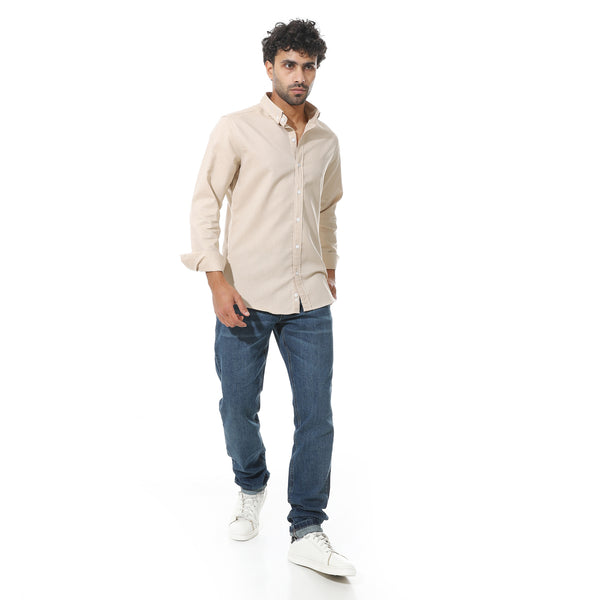 Self_Pattern_Classic_Neck_Shirt_-_Light_Beige
