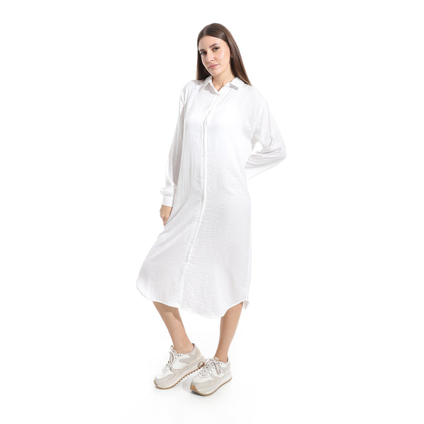 Turned_Down_Neck_Buttons_Closure_Plain_Chemise_-_White