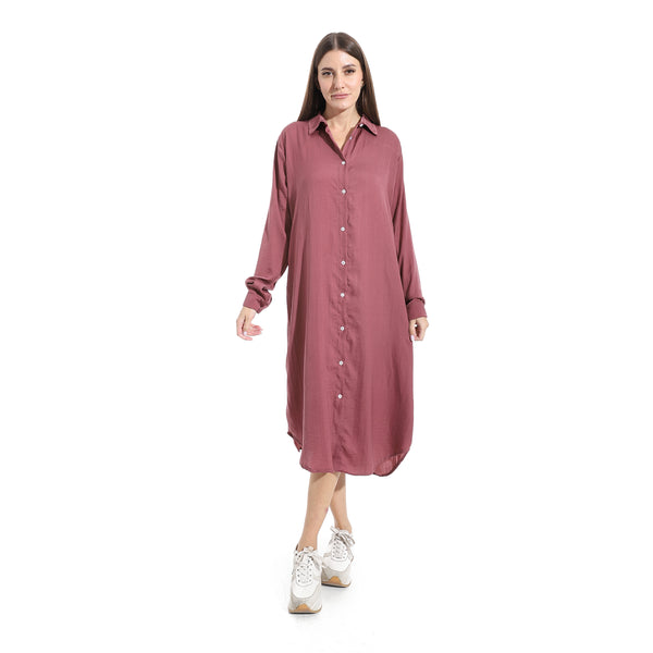 Turned_Down_Neck_Buttons_Closure_Plain_Chemise_-_Purple
