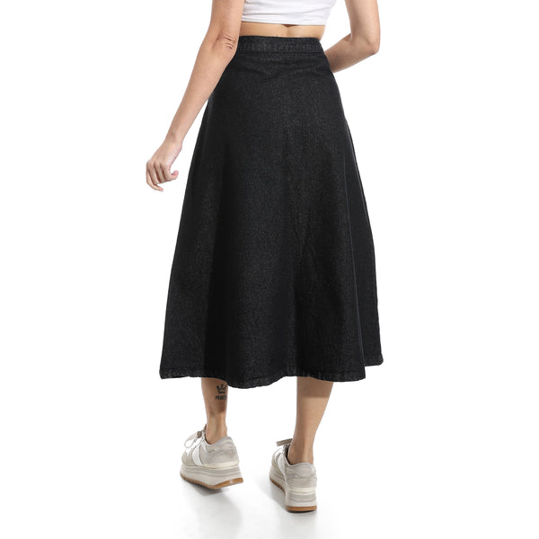 Black_Maxi_Flare_Button_Closure_Denim_Skirt_-_Black