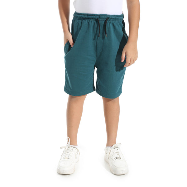 Knee_Length_Plain_Loose_Fit_Short_-_Dark_Green