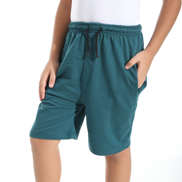 Knee_Length_Plain_Loose_Fit_Short_-_Dark_Green