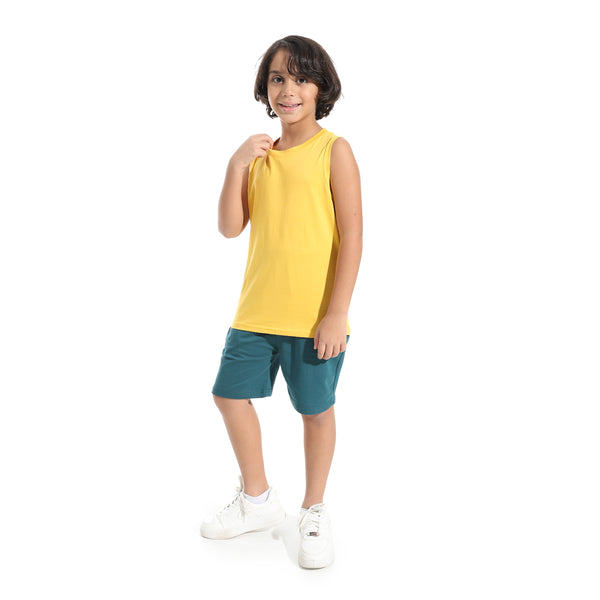 Knee_Length_Plain_Loose_Fit_Short_-_Dark_Green
