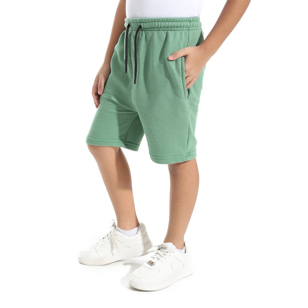 Knee_Length_Plain_Loose_Fit_Short_-_Green