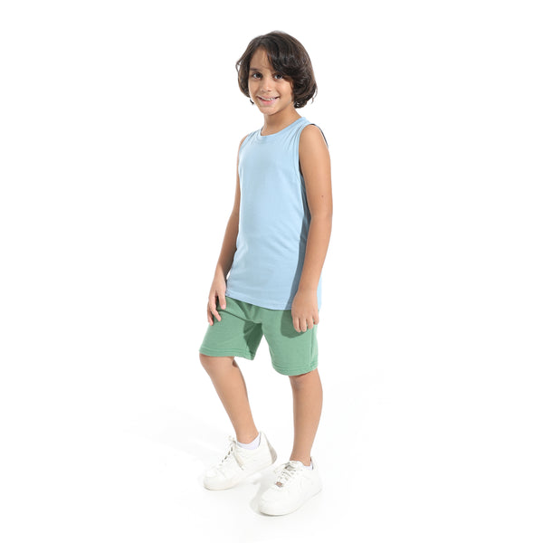 Knee_Length_Plain_Loose_Fit_Short_-_Green