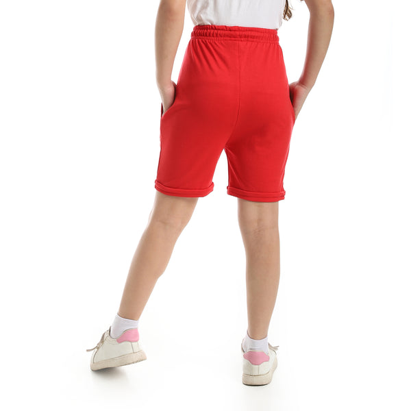 Elastic_Waist_With_Drawstrings_Shorts_-_Red