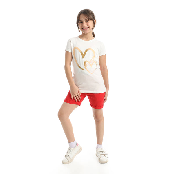Elastic_Waist_With_Drawstrings_Shorts_-_Red