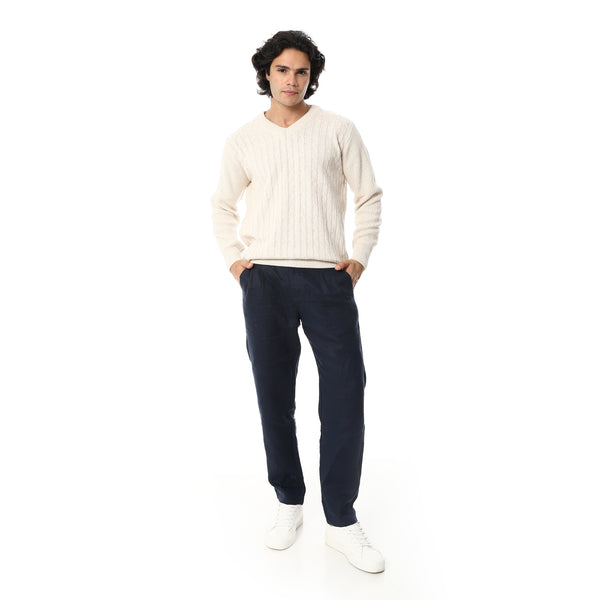 Knitted_Long_Sleeves_Round_Collar_Strpped_Pullover_-_Creamy