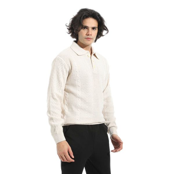 Turned_Down_Plain_Self_Pattern_Sweater_-_Beige