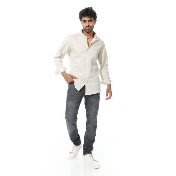 Full_Sleeves_Cotton_Plain_Shirt_-_Light_Beige