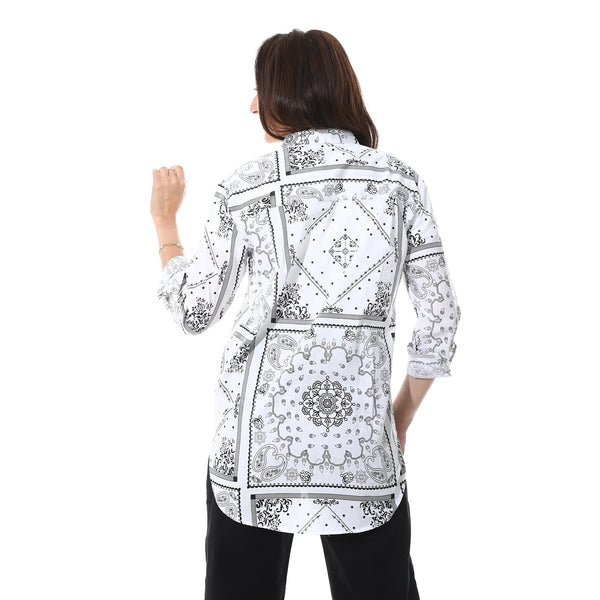 Self_Pattern_High-Low_Shirt_-_White_&_Black