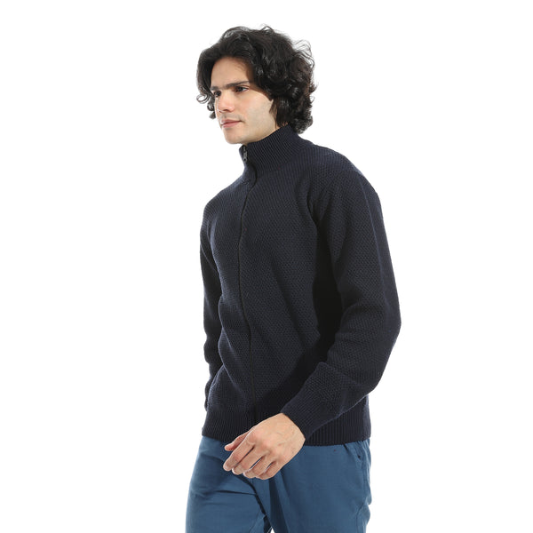 Full_Zipper_Closure_Self_Pattern_-_Navy_Blue