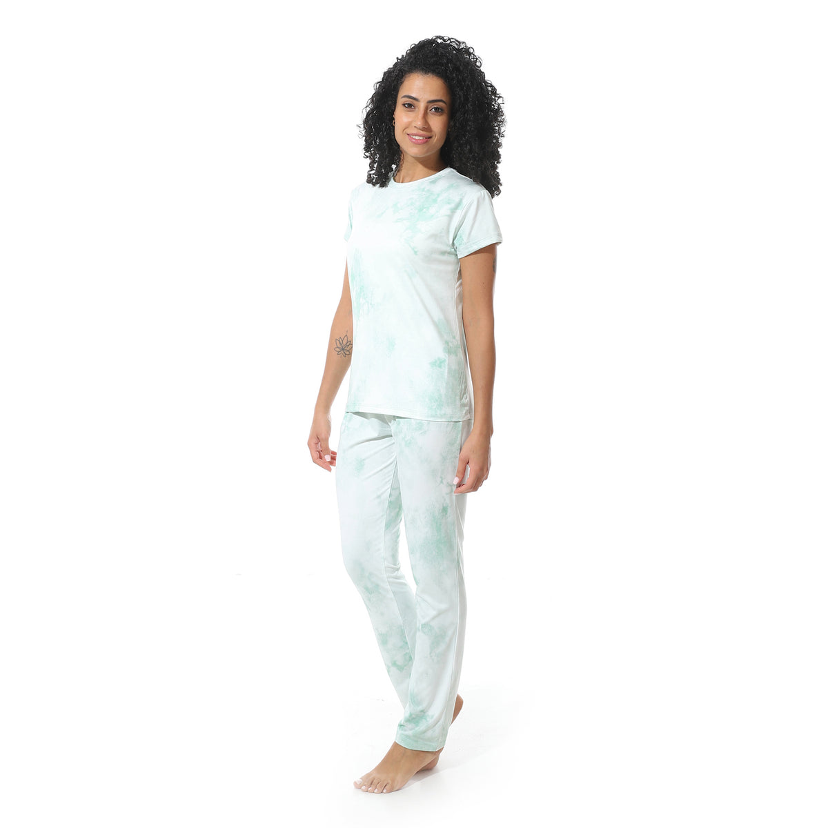 Cotton_Short_Sleeves_Slip_On_Pajama_Set_-_Mint – Andora