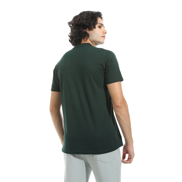 Half_Sleeves_Plain_Button_Closure_Collar_-_Olive
