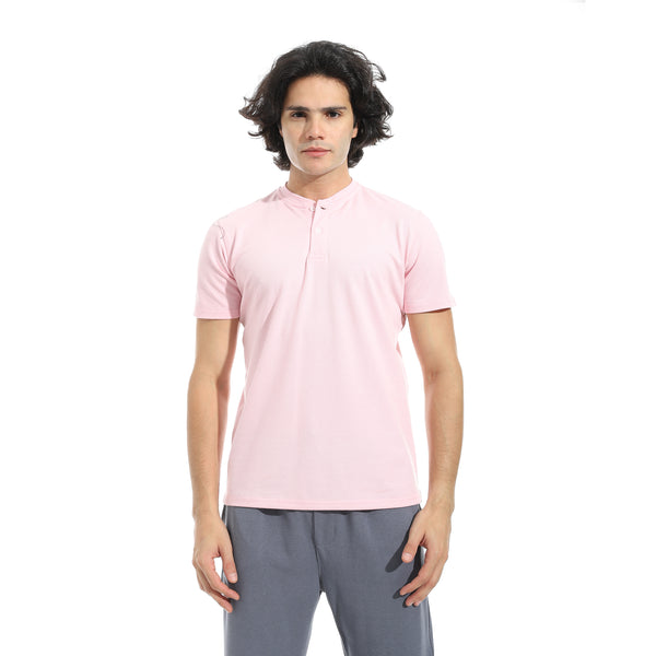 Half_Sleeves_Plain_Button_Closure_Collar_-_Light_Pink
