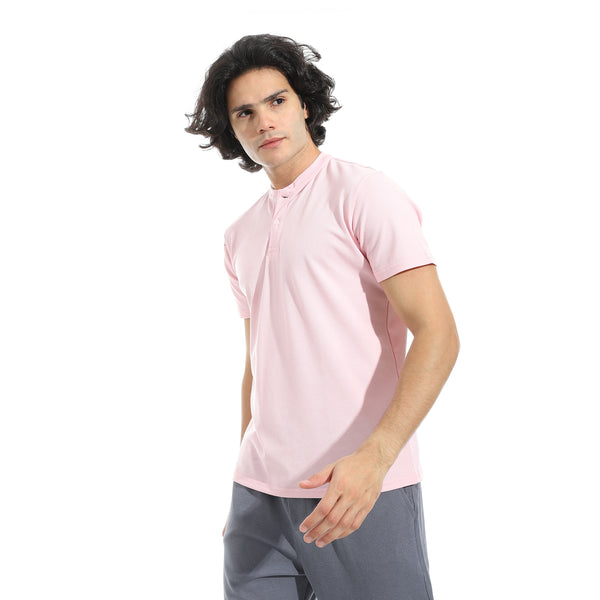Half_Sleeves_Plain_Button_Closure_Collar_-_Light_Pink