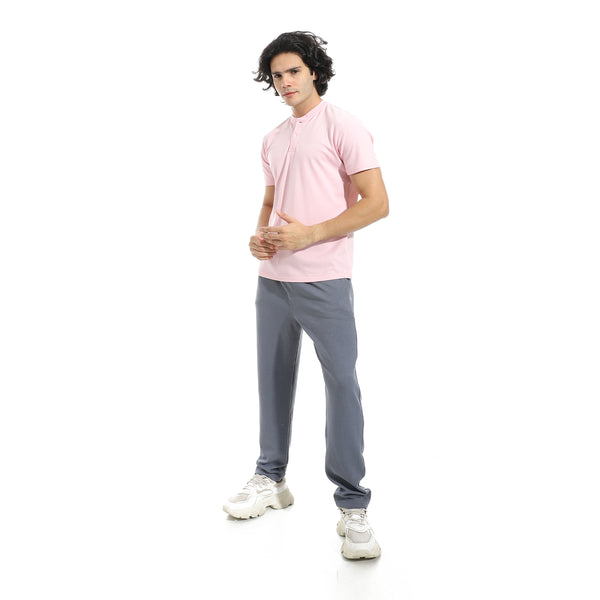Half_Sleeves_Plain_Button_Closure_Collar_-_Light_Pink