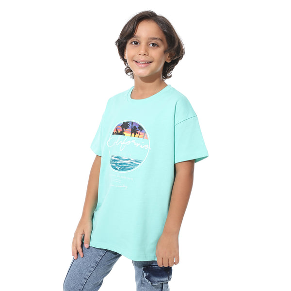 Printed_Half_Sleeves_Mint_Green_T-Shirt_-Green