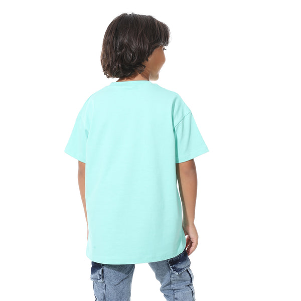 Printed_Half_Sleeves_Mint_Green_T-Shirt_-Green