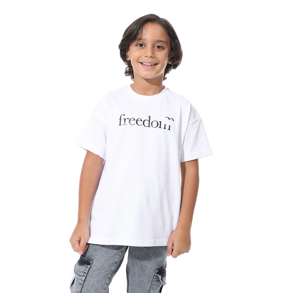 Printed_Half_Sleeves_White_T-Shirt_-_White