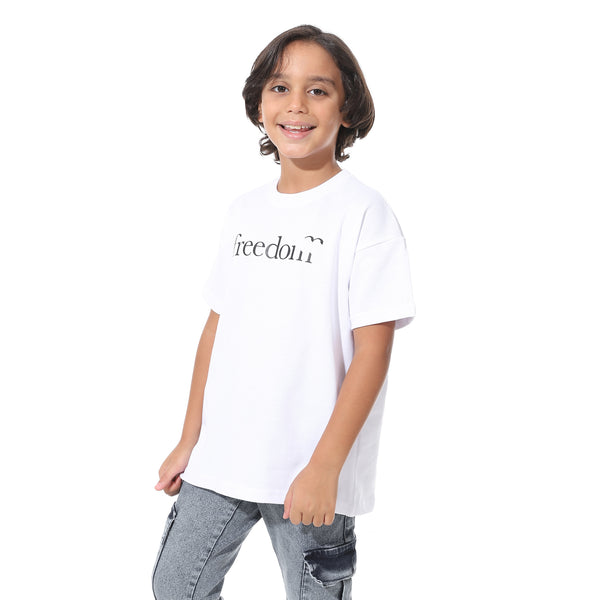 Printed_Half_Sleeves_White_T-Shirt_-_White