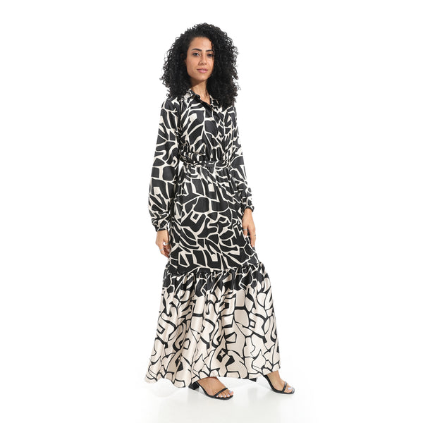 Long_Sleeves_Multicolour_Self_Patteren_Maxi_Dress_-_Beige