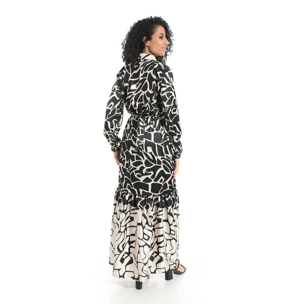 Long_Sleeves_Multicolour_Self_Patteren_Maxi_Dress_-_Beige