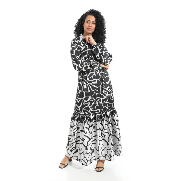 Long_Sleeves_Multicolour_Self_Patteren_Maxi_Dress_-_Grey