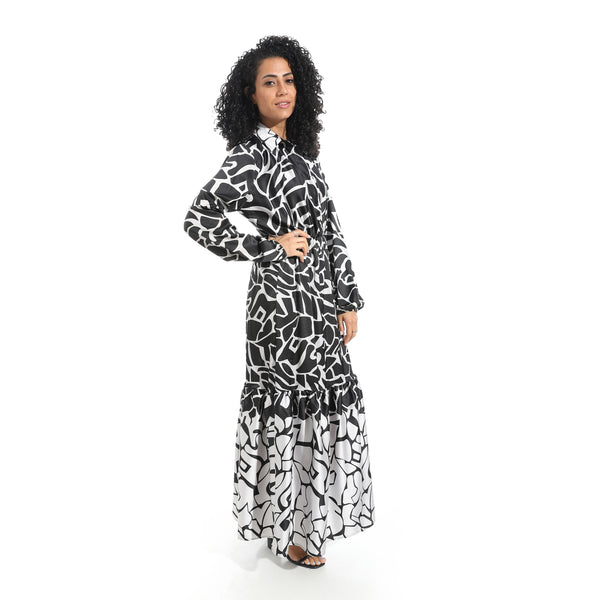 Long_Sleeves_Multicolour_Self_Patteren_Maxi_Dress_-_Grey