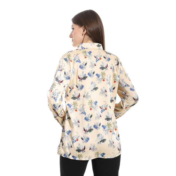 Self_patterned_Turned_Down_Collar_Blouse_-_Beige