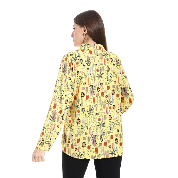 Turned_Down_Collar_Long_Sleeves_Blouse__-_Yellow