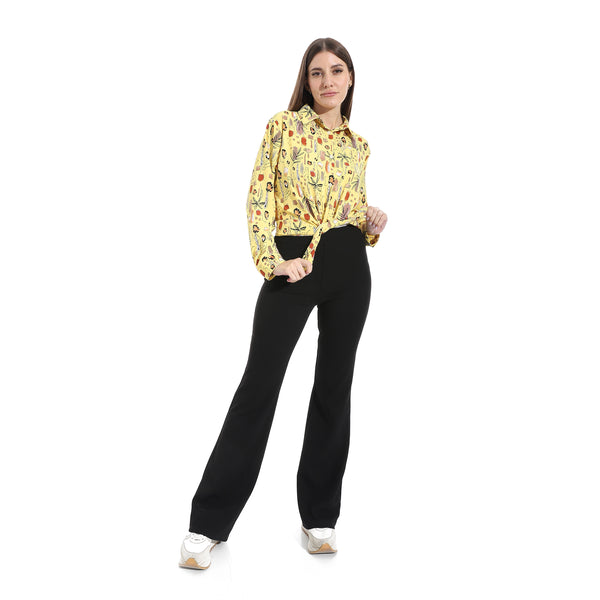 Turned_Down_Collar_Long_Sleeves_Blouse__-_Yellow