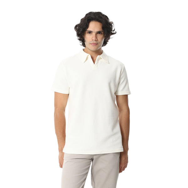 Off-White_Half_Sleeves_Self_Pattern_Turned_Down_Collar_T-Shirt-Off-White