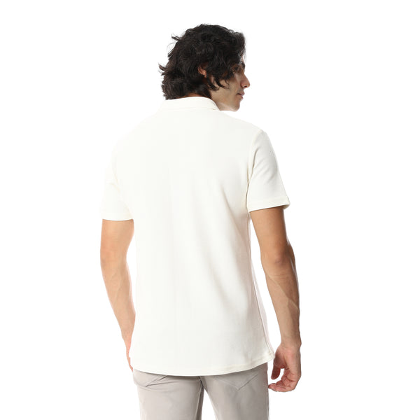Off-White_Half_Sleeves_Self_Pattern_Turned_Down_Collar_T-Shirt-Off-White