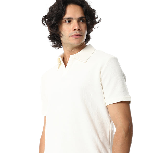 Off-White_Half_Sleeves_Self_Pattern_Turned_Down_Collar_T-Shirt-Off-White