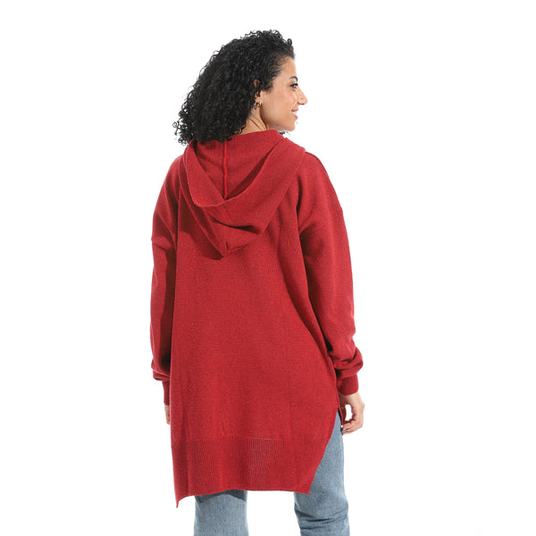 Printed_Long_Sleeves_Hoodie_-_Red
