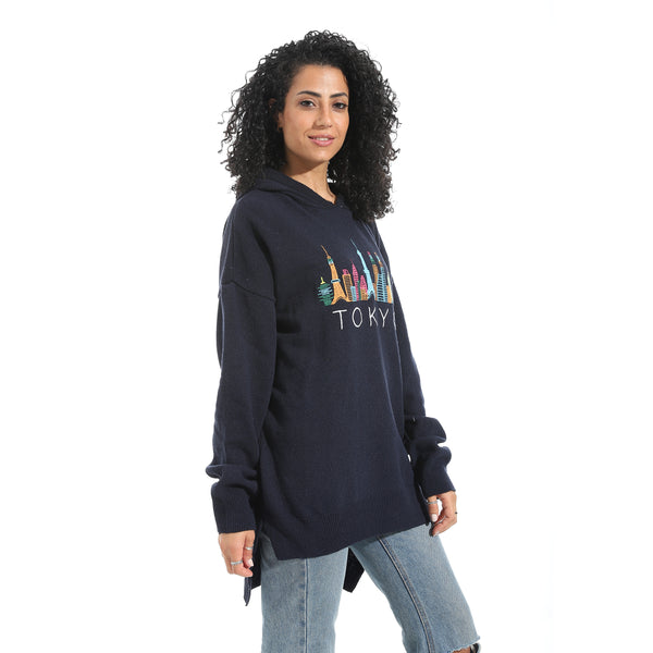 Printed_Long_Sleeves_Hoodie_-_Navy_Blue