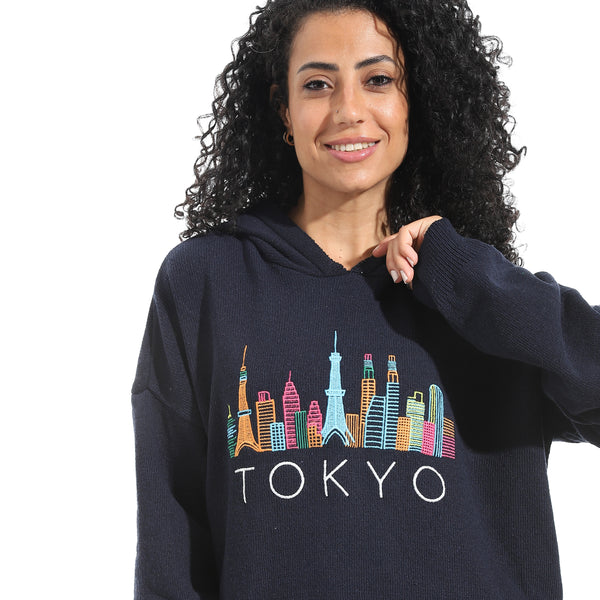 Printed_Long_Sleeves_Hoodie_-_Navy_Blue