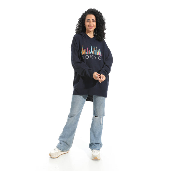 Printed_Long_Sleeves_Hoodie_-_Navy_Blue