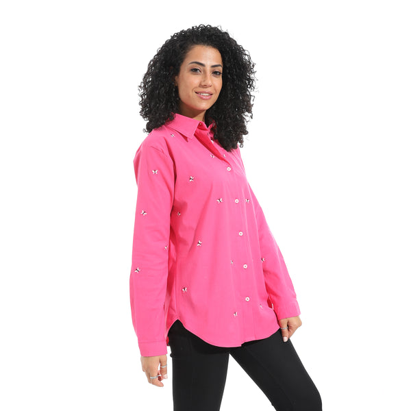 Embrodired_Long_Sleeves_Turned_Down_Collar_Shirts_-_Pink
