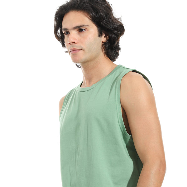 Cut_Sleeves_Basic_Top_-_Green