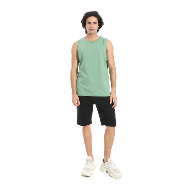 Cut_Sleeves_Basic_Top_-_Green