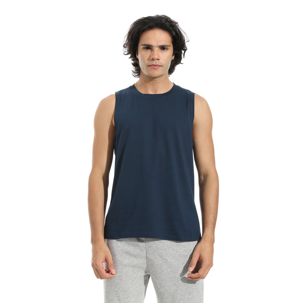 Cut_Sleeves_Basic_Top_-_Navy_Blue