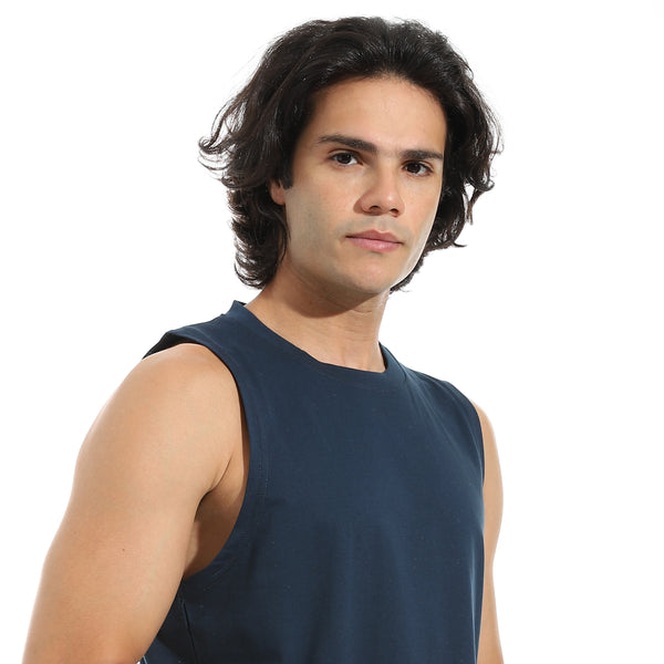 Cut_Sleeves_Basic_Top_-_Navy_Blue