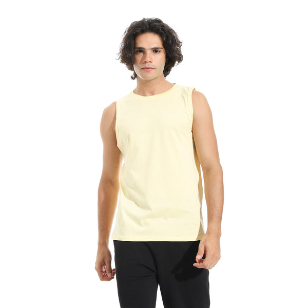 Cut_Sleeves_Basic_Top_-_Light_Yellow