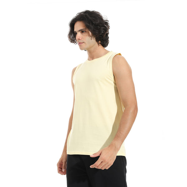 Cut_Sleeves_Basic_Top_-_Light_Yellow